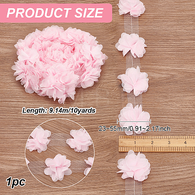 Polyester Lace Ribbon OCOR-WH0078-158B-1