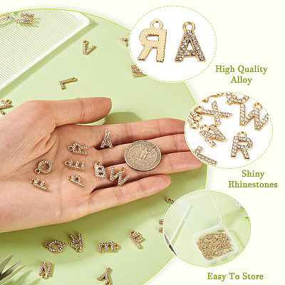 2 Sets Alloy Rhinestone Charms ENAM-TA0008-99LG-1
