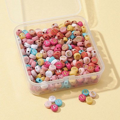 50G 2 Colors Opaque Mixed Color Acrylic Beads SACR-FS0001-10-1