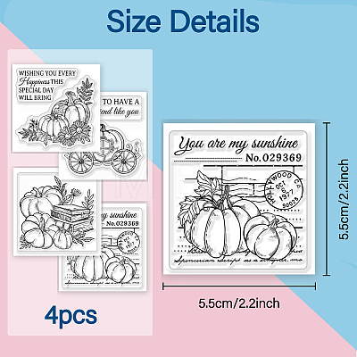 4Pcs 4 Styles PVC Stamp DIY-WH0487-0025-1