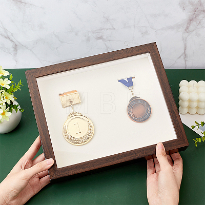 Natural Wood Medal Display Frame AJEW-WH0248-420B-1