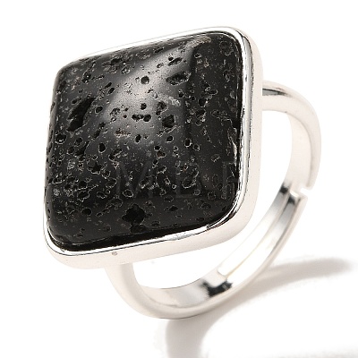 Natural Lava Rock Adjustable Rings RJEW-H240-01S-14-1