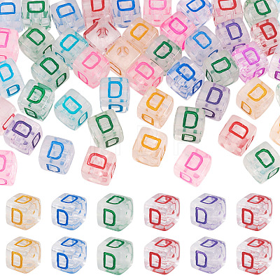 50Pcs Acrylic European Beads MACR-TADJ0001-13D-1