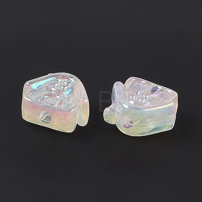 UV Plating Rainbow Iridescent Acrylic Beads PACR-M003-02F-1