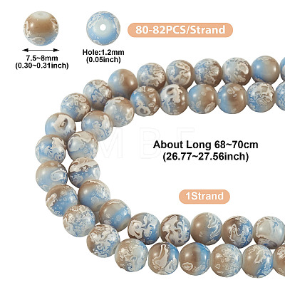 1 Strand Baking Paint Glass Beads Strands DGLA-TADJ0001-02C-1