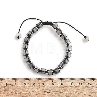 Adjustable Natural & Synthetic Gemstone and Non-magnetic Synthetic Hematite Braided Bead Bracelets BJEW-Z090-01-1