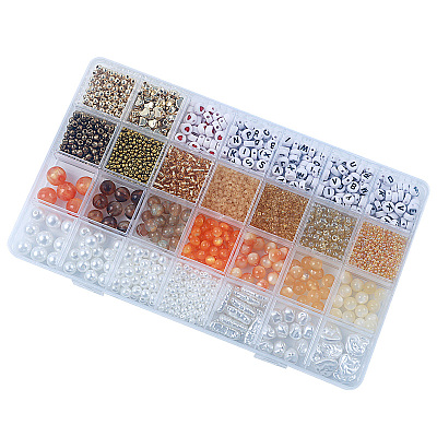 DIY 28 Style Resin & Acrylic & ABS Beads Jewelry Making Finding Kit DIY-NB0012-03I-1