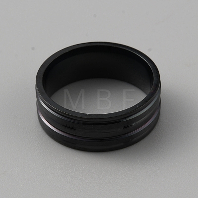 201 Stainless Steel Grooved Finger Ring for Men RJEW-WH0011-14B-1