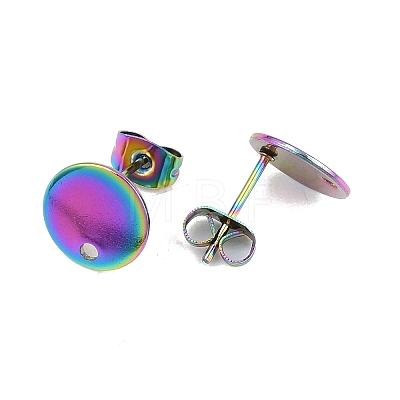 Ion Plating(IP) 304 Stainless Steel Stud Earring Findings STAS-P198-25-10mm-M-1