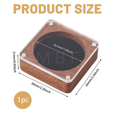 Wooden Jewelry Badge Packaging Boxes with Clear Acrylic Magnetic Lids CON-WH0086-246A-1