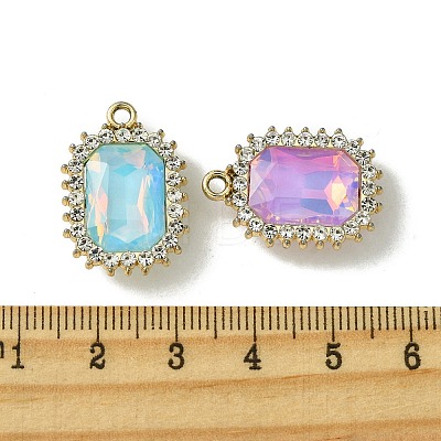 UV Plating Alloy Mixed Color Glass Rhinestone Pendants FIND-B039-03G-1