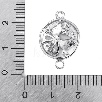 Brass Pave Clear Cubic Zirconia Connector Charms KK-Z066-08P-1