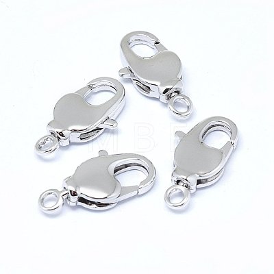 Brass Lobster Claw Clasps KK-F764-15P-1
