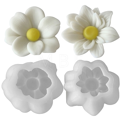 2Pcs 2 Styles Flower Candle Silicone Molds ST-CJ0043-074-1
