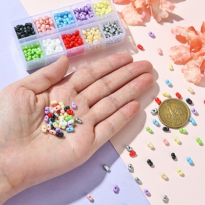 50G 10 Colors Baking Paint Glass Seed Beads SEED-YW0002-51C-1