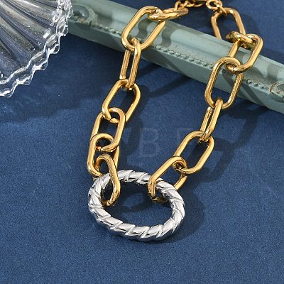 Two Tone 304 Stainless Steel Link Bracelets BJEW-P396-01E-A-1