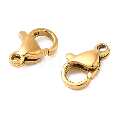 Ion Plating(IP) 304 Stainless Steel Lobster Claw Clasps STAS-AB10-G-01-1