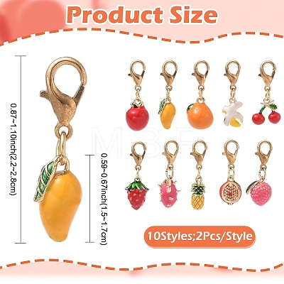 Brass Enamel Pendant Decorations HJEW-YW00573-10-1