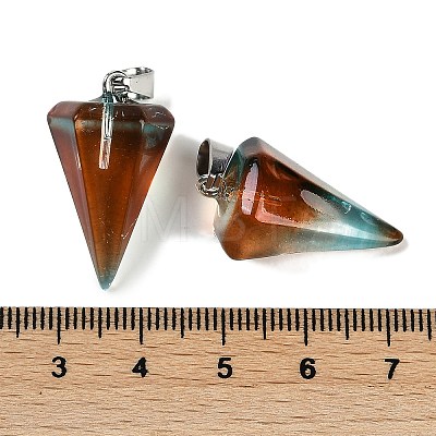 Spray Painted Glass Pendants GLAA-Z007-03G-1