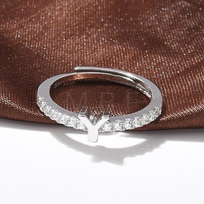 S925 Sterling Silver Adjustable Letter Rings for Women RJEW-M068-01P-Y-1