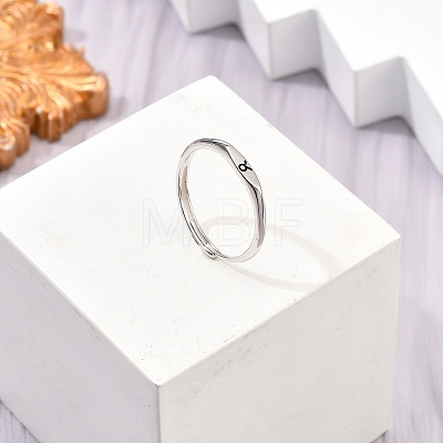 Rhodium Plated 925 Sterling Silver Adjustable Rings RJEW-S397-01P-03-1