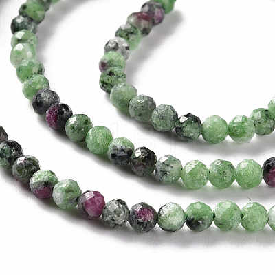 Natural Ruby in Zoisite Beads Strands G-S362-109B-1