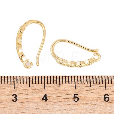 Rack Plating Brass Cubic Zirconia Earring Hooks KK-S374-05G-03-1