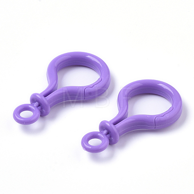 Opaque Solid Color Bulb Shaped Plastic Push Gate Snap Keychain Clasp Findings KY-T021-01H-1