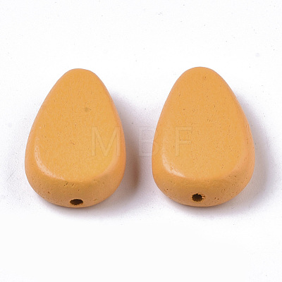 Painted Natural Wood Beads X-WOOD-R265-04-1