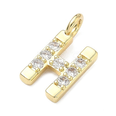 Brass Micro Pave Clear Cubic Zirconia Pendants KK-I476-01G-H-1