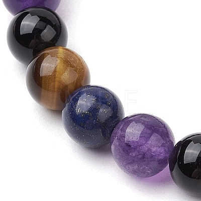 Natural Mixed Gemstone Beaded Stretch Bracelets for Women Men BJEW-JB11550-1