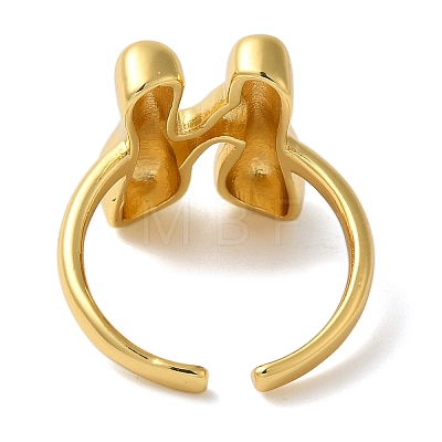 Initials Brass Open Cuff Ring for Women RJEW-N046-02N-G-1