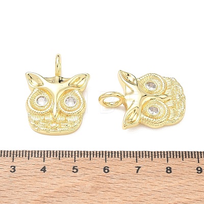 Brass Micro Pave Clear Cubic Zirconia Pendants ZIRC-Z001-01G-1-1