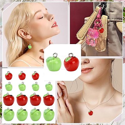 20Pcs 4 Styles Spray Painted Opaque Resin Pendants RESI-FS0002-42-1