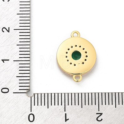 Brass Micro Pave Clear Cubic Zirconia & Shell Connector Charms KK-M303-03G-02-1