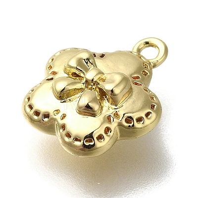 Rack Plating Brass Micro Pave Cubic Zirconia Charms KK-M014-03G-1