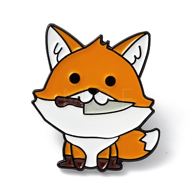 Fox with Knife Enamel Pin JEWB-K053-24EB-1