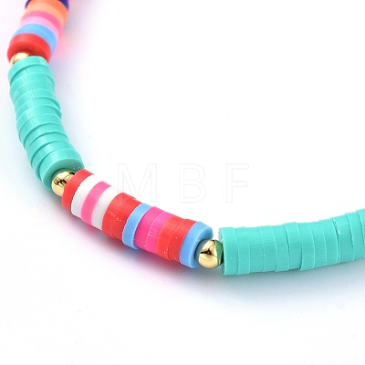 Handmade Polymer Clay Heishi Bead Stretch Bracelets BJEW-JB05078-04-1