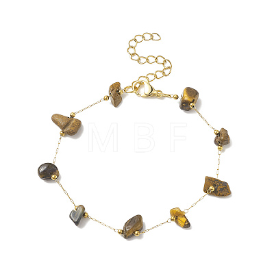 Natural Mixed Gemstone Chips Beaded Bracelet BJEW-JB09941-1
