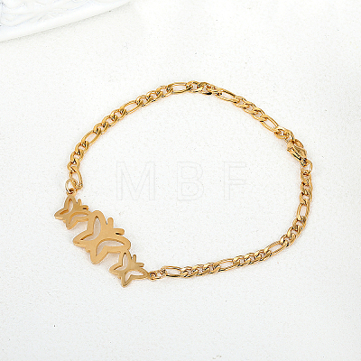 201 Stainless Steel Figaro Chains Link Bracelets MT8282-1