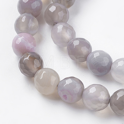 Natural Striped Agate/Banded Agate Beads Strands G-G581-8mm-09-1