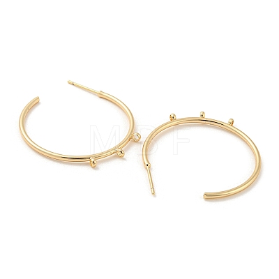 Brass Ring Stud Earrings Findings KK-K351-25G-1