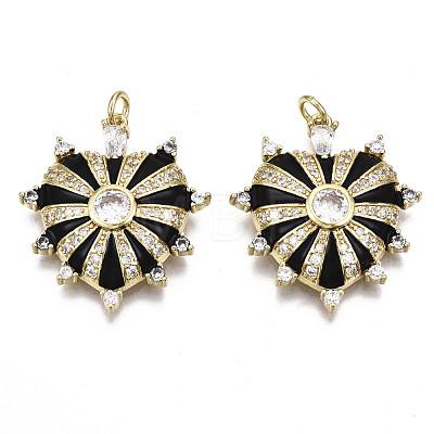 Brass Micro Pave Cubic Zirconia Pendants ZIRC-N039-055A-NF-1