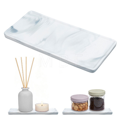 Rectangle Marble Print Porcelain Jewelry Trays DJEW-JOY0001-02-1