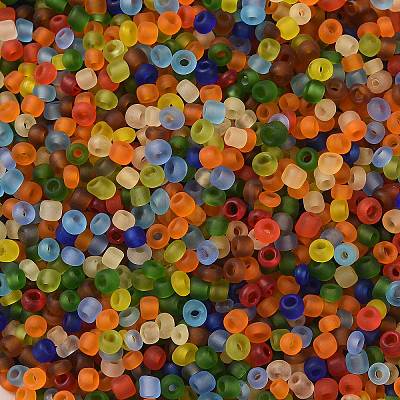 Frosted Colours Glass Seed Beads SEED-A030-02C-1