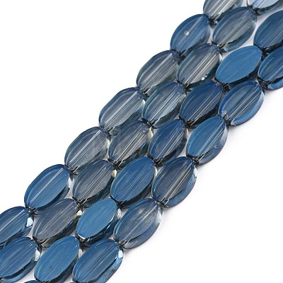 Painted Transparent Glass Beads Strands GLAA-E033-06C-1