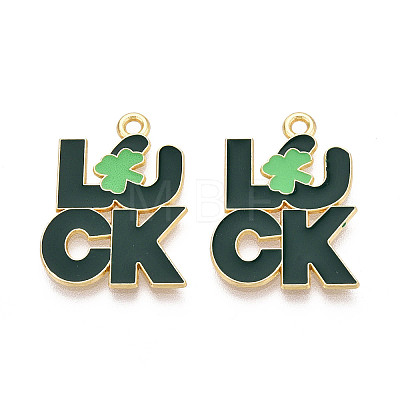 Saint Patrick's Day Alloy Enamel Pendants ENAM-T023-06B-1