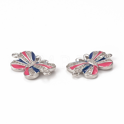 Brass Micro Pave Cubic Zirconia Connector Charms KK-E068-VB407-2-1