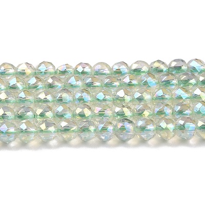 Electroplate Transparent Glass Beads Strands GLAA-H021-01B-FR07-1