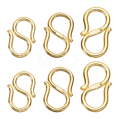 6Pcs 3 Styles 925 Sterling Silver S-Hook Clasps FIND-PH0018-34-1